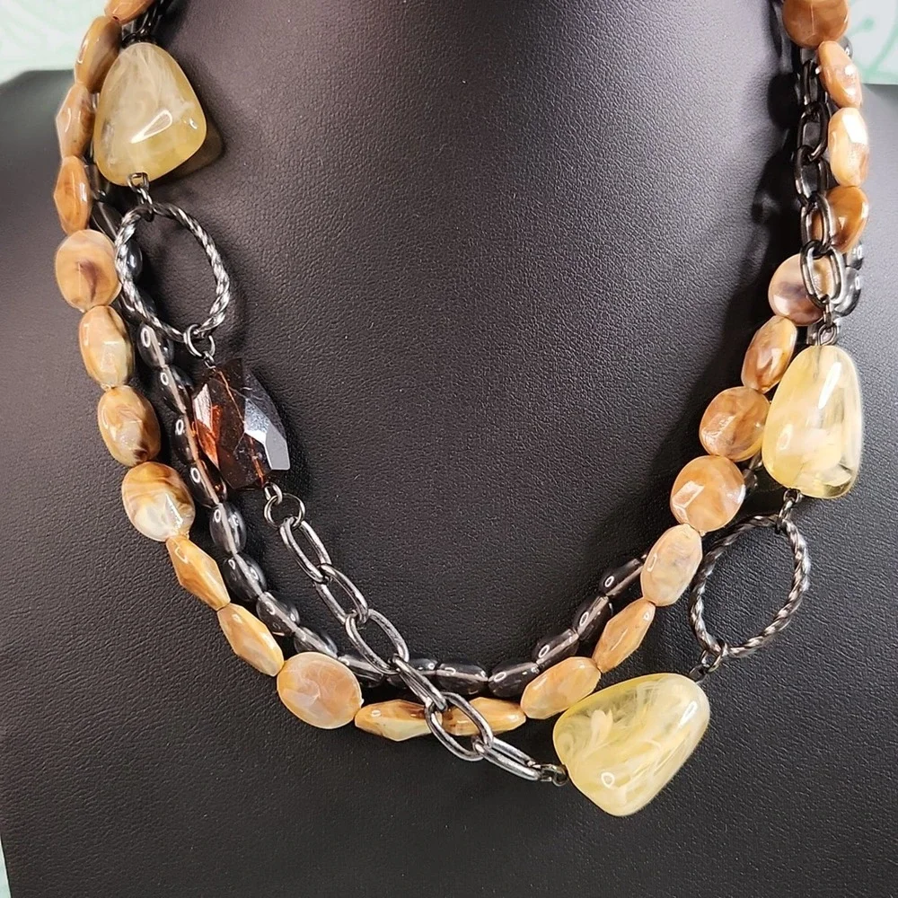 Signed Cookie Lee River Rock Necklace - Picture 3 of 5